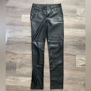 “Leather” Mid rise jeggings